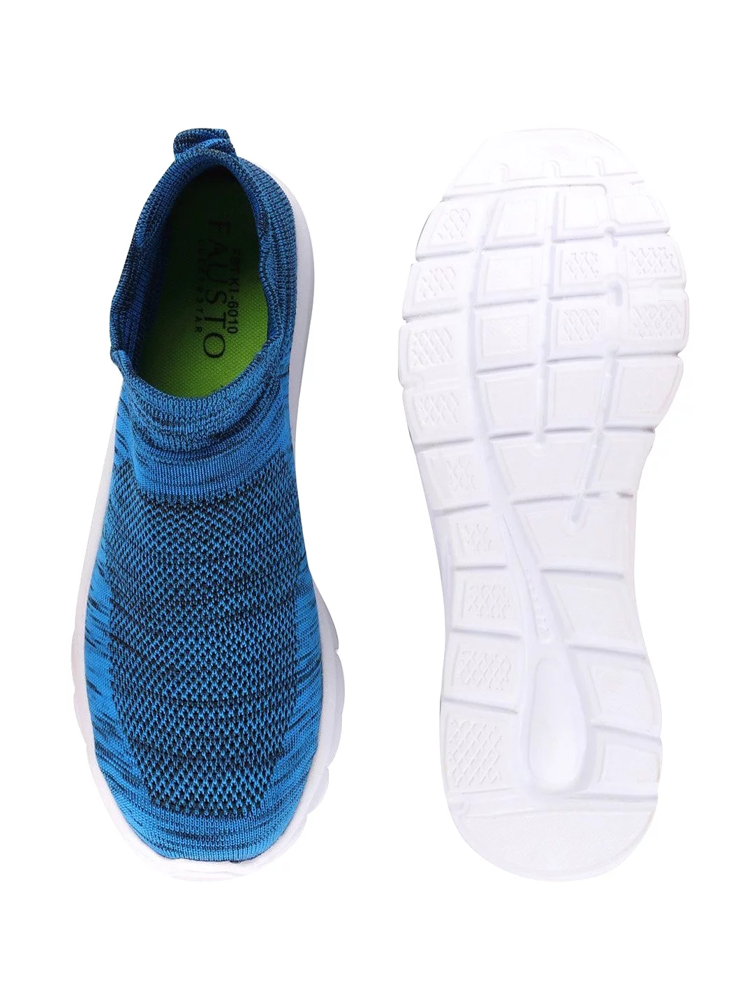 Men Sky Blue Sports Slip-On Walking Shoes