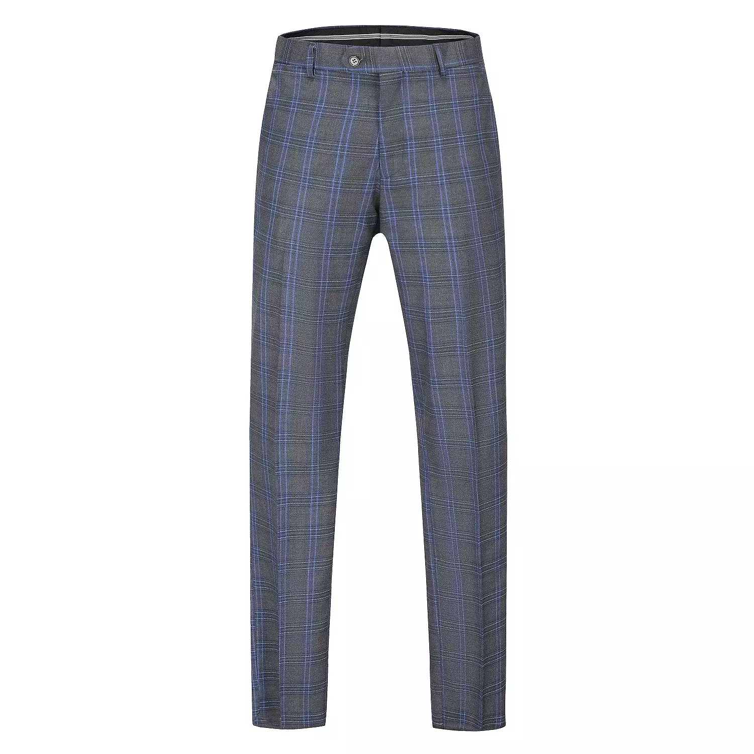 Men's 2-Piece Performance Stretch Double Breasted Blue Check Suit