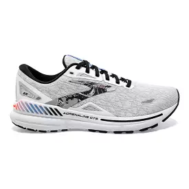 Men's Brooks Adrenaline GTS 23, White/Black/Orchid Bouquet, 10 D Medium