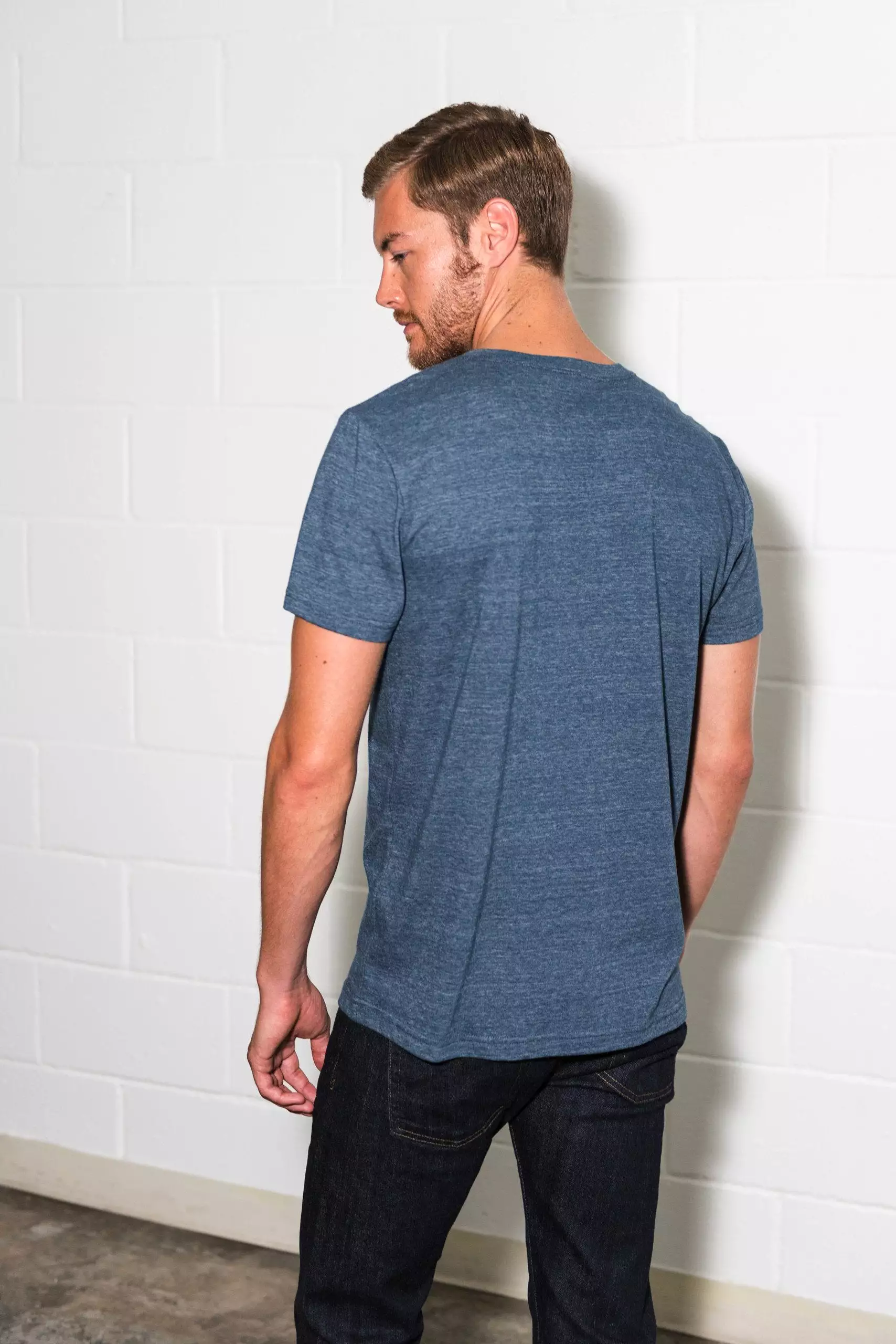 Men's Jersey Crew Neck Curved Pocket Tee