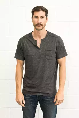 Men's Jersey Raw Neck Curved Pocket Tee