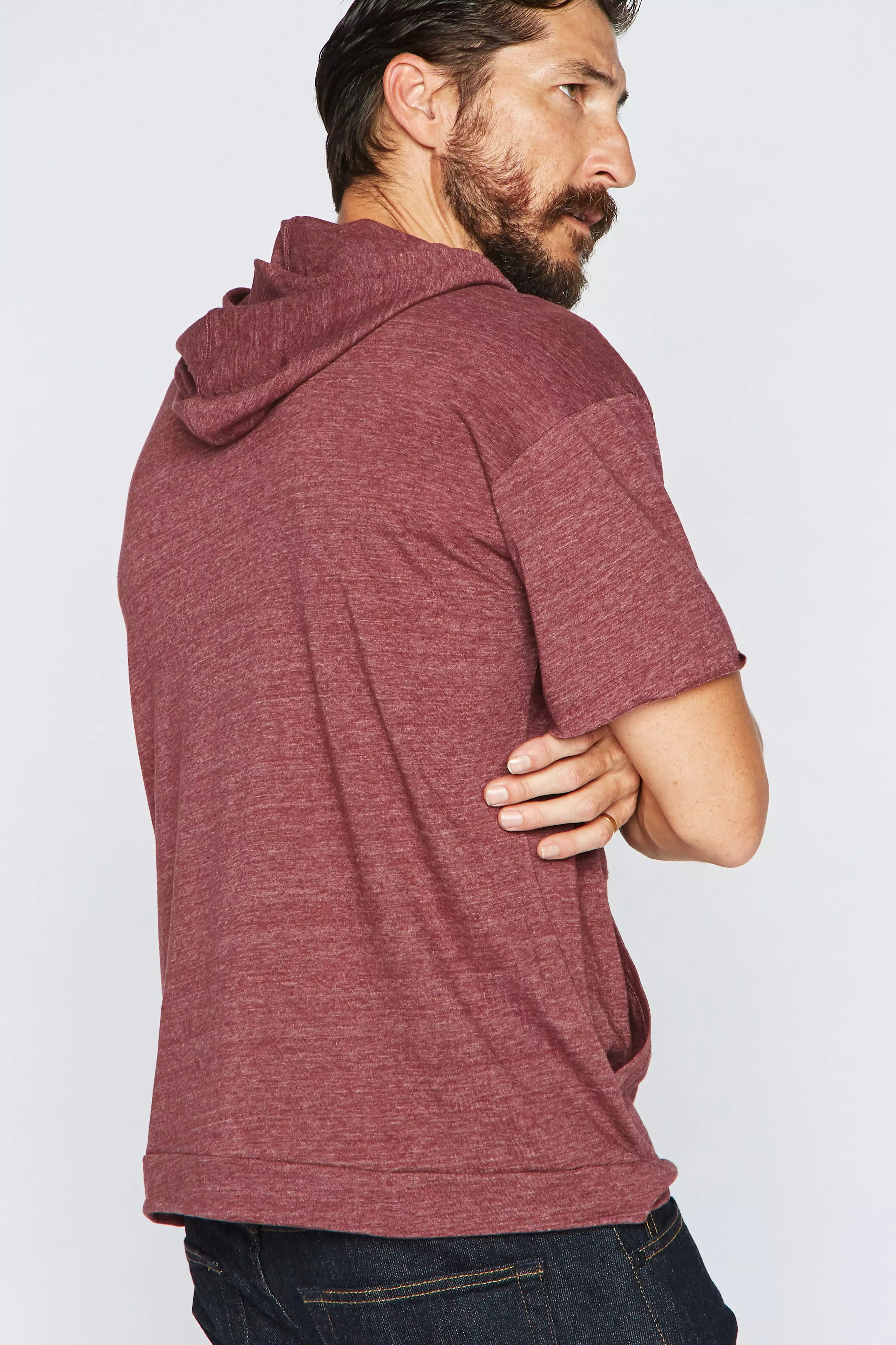 Men's Jersey Tee Kangaroo Pocket Hoodie