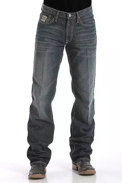 Men's Relaxed Fit White Label Jeans - DARK STONEWASH Leg 34