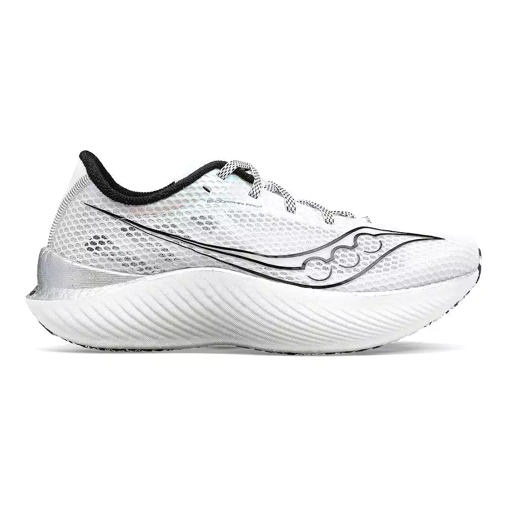 Men's Saucony Endorphin Pro 3, White/Black, 11 D Medium