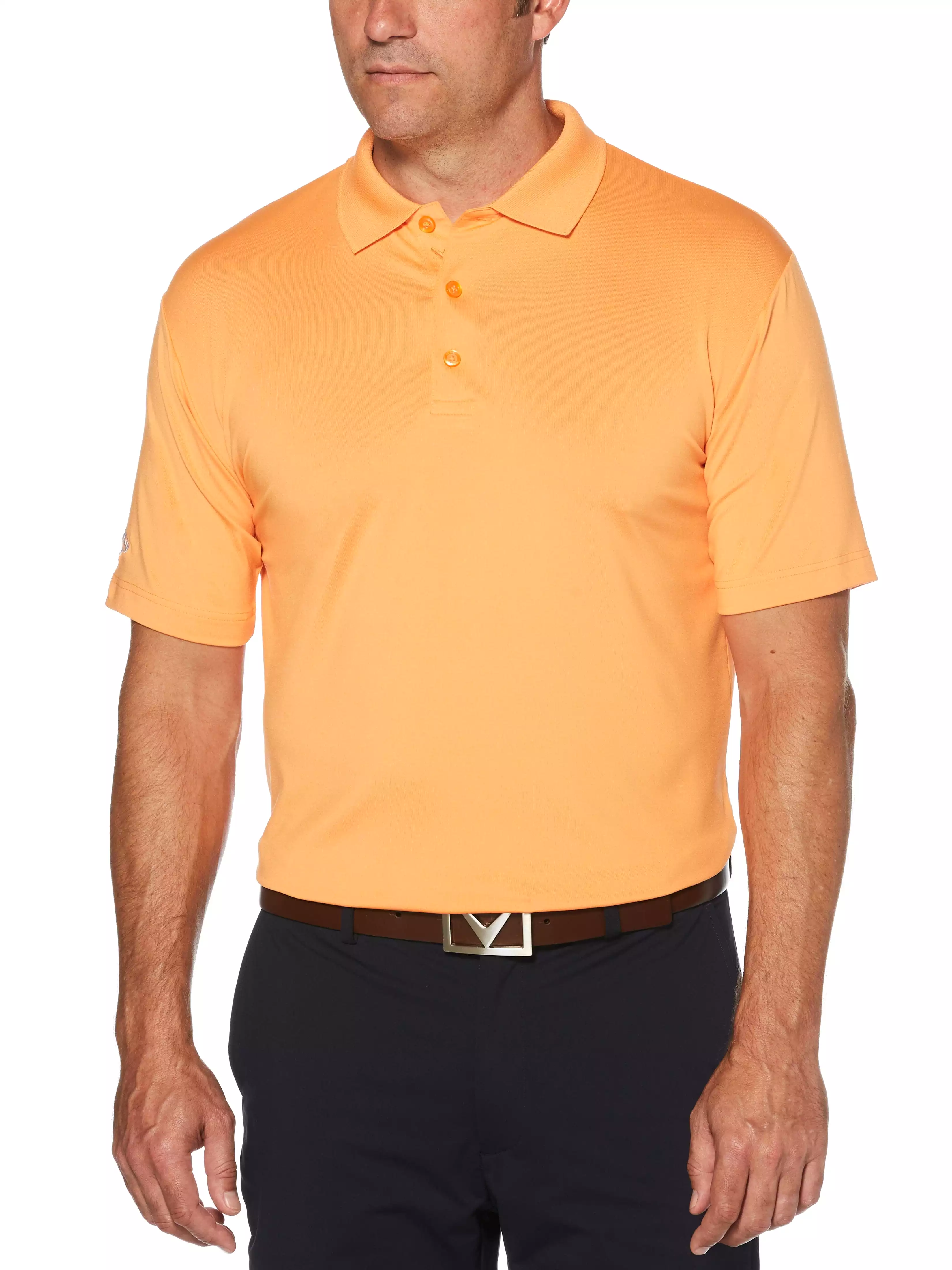 Mens Solid Stretch Polo