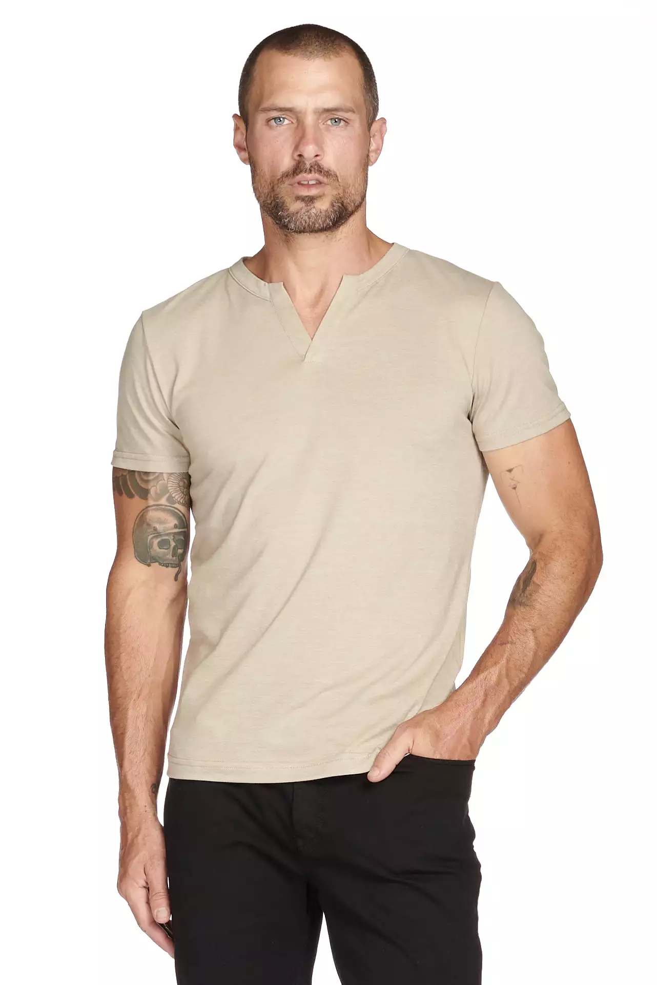 Men's Tri-Blend Cross V-Neck Tee