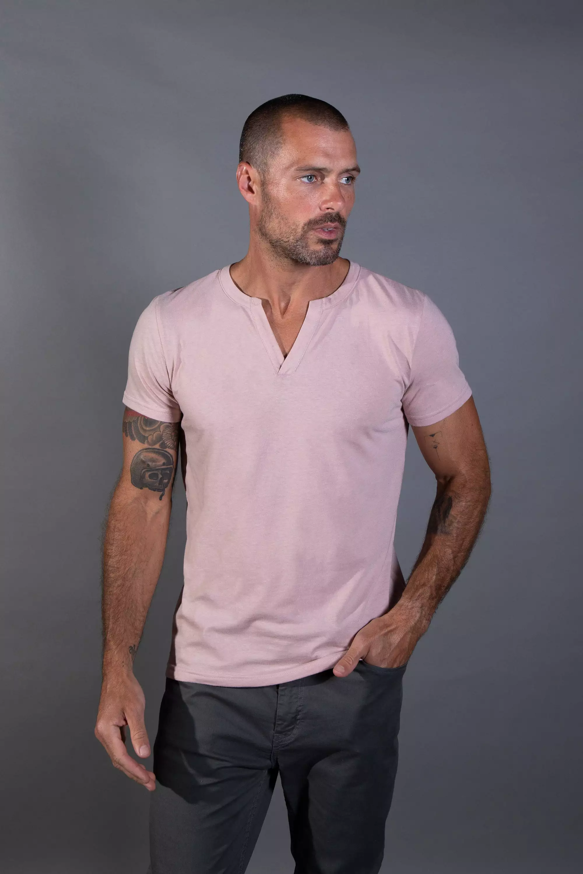 Men's Tri-Blend Cross V-Neck Tee