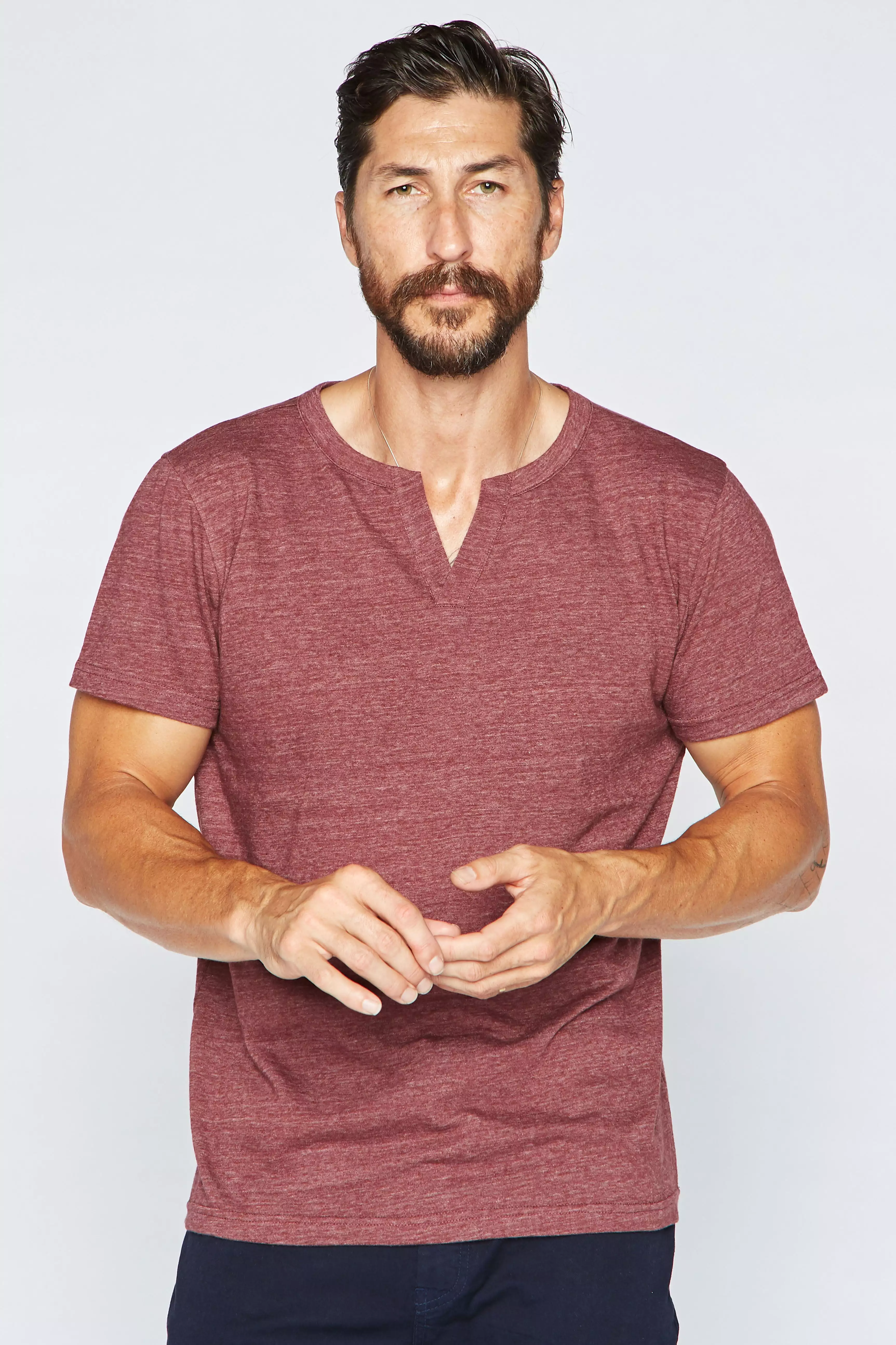 Men's Tri-Blend Cross V-Neck Tee