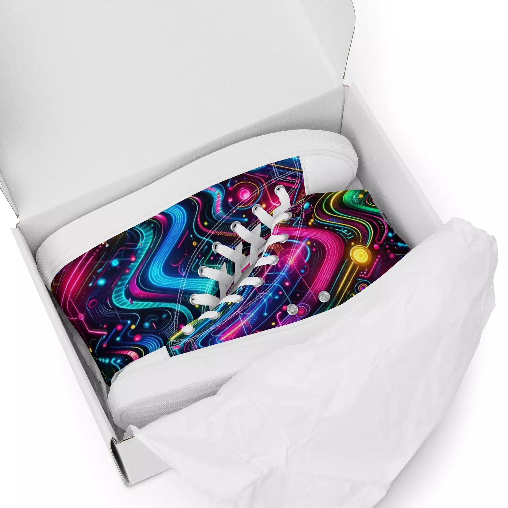 Neon Pulse High Top Canvas Rave Shoes