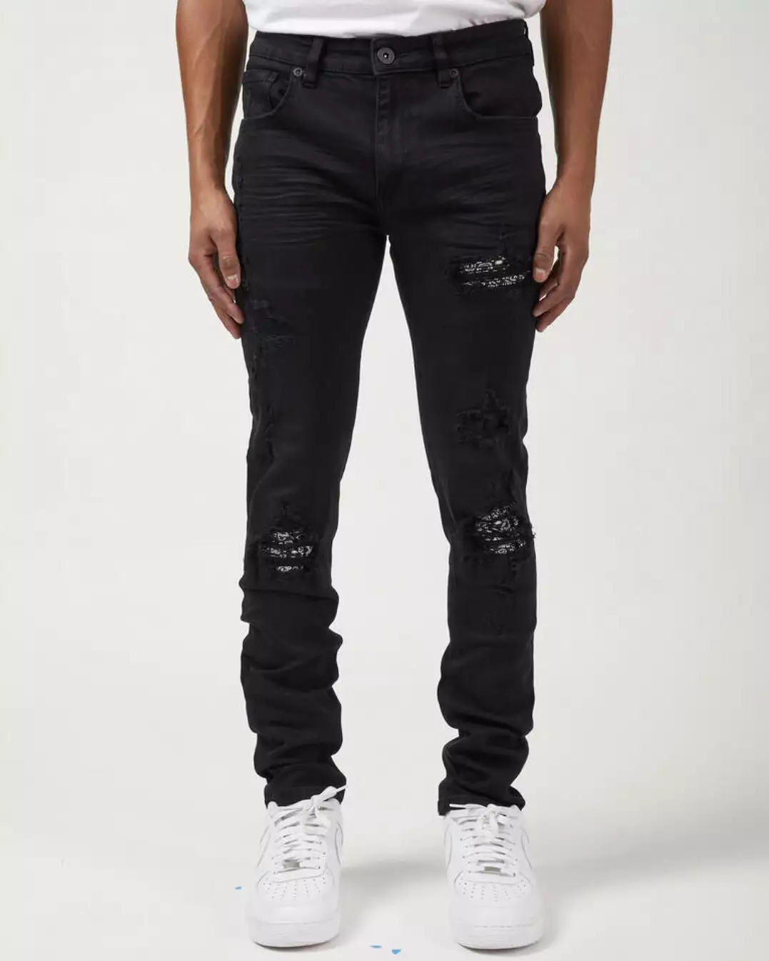 Paisley Patched Rip Jeans