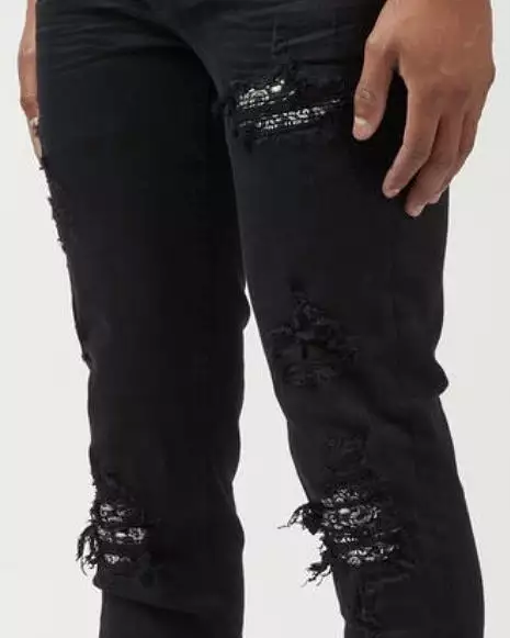 Paisley Patched Rip Jeans