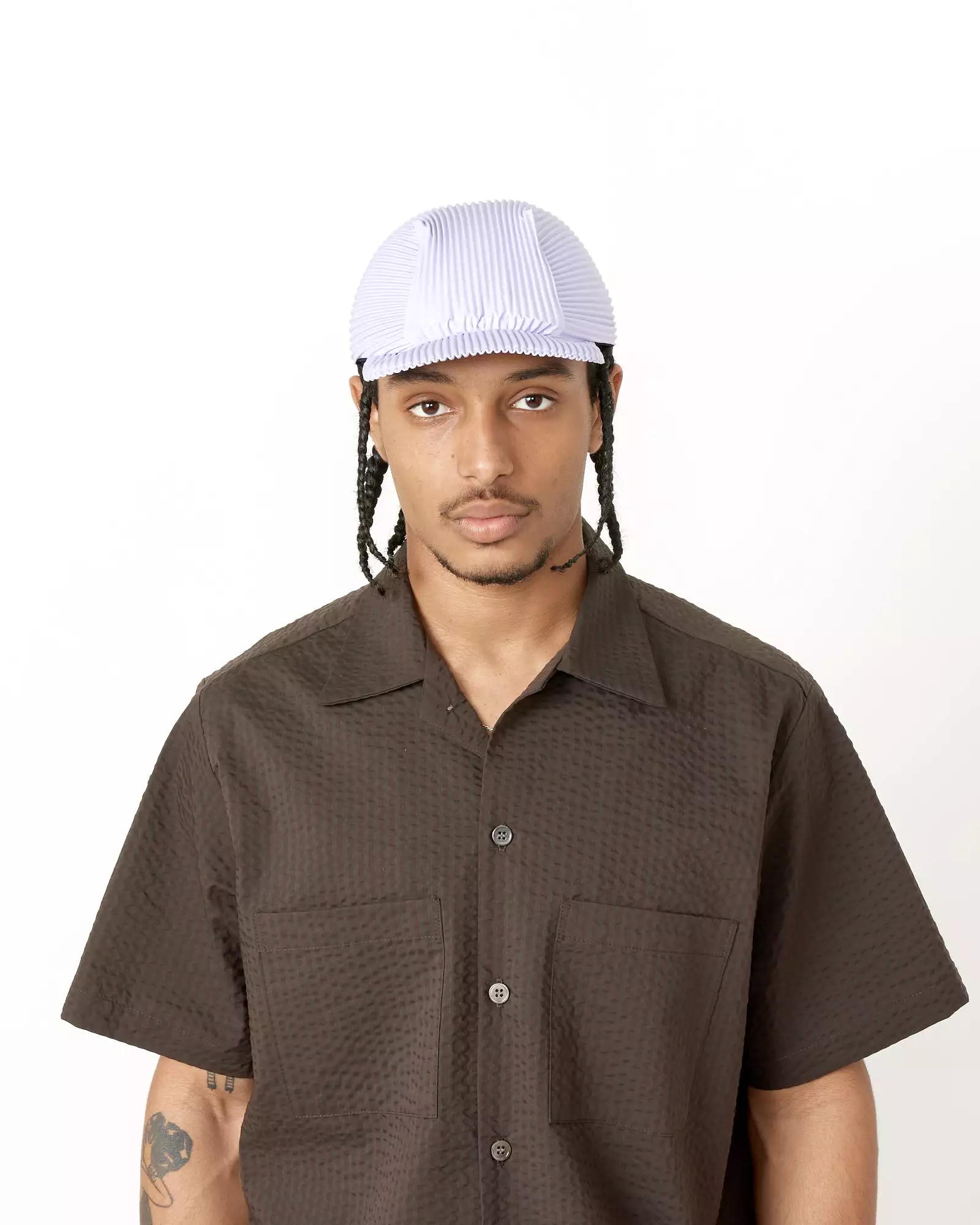 Pleats Cap in Soft Lavender