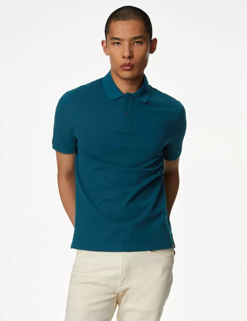 Pure Cotton Pique Polo Shirt