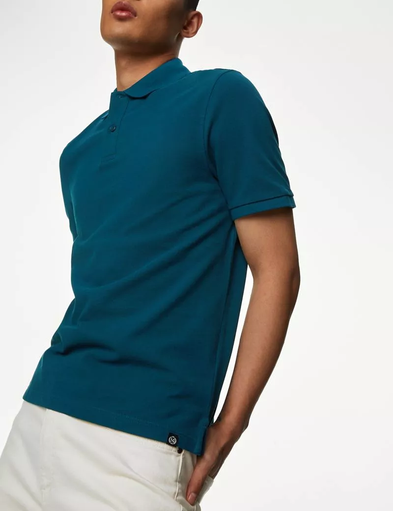 Pure Cotton Pique Polo Shirt