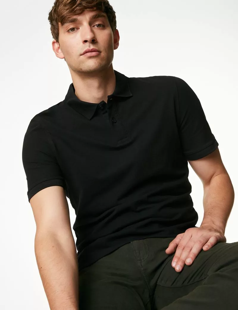 Pure Cotton Pique Polo Shirt