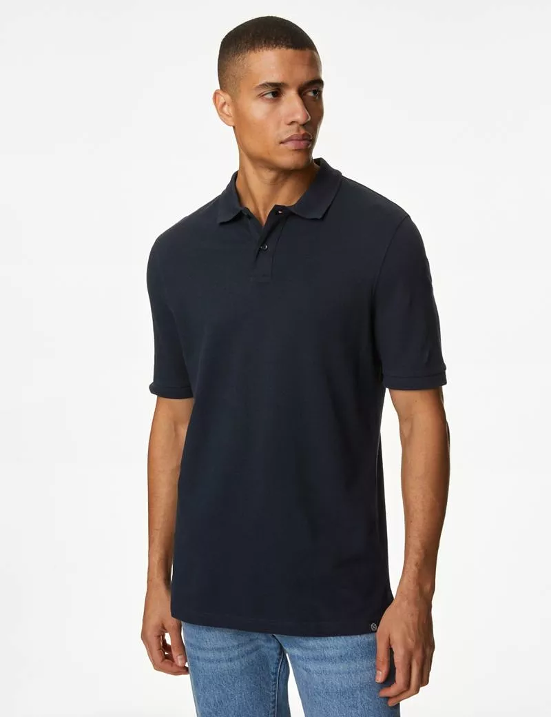 Pure Cotton Pique Polo Shirt