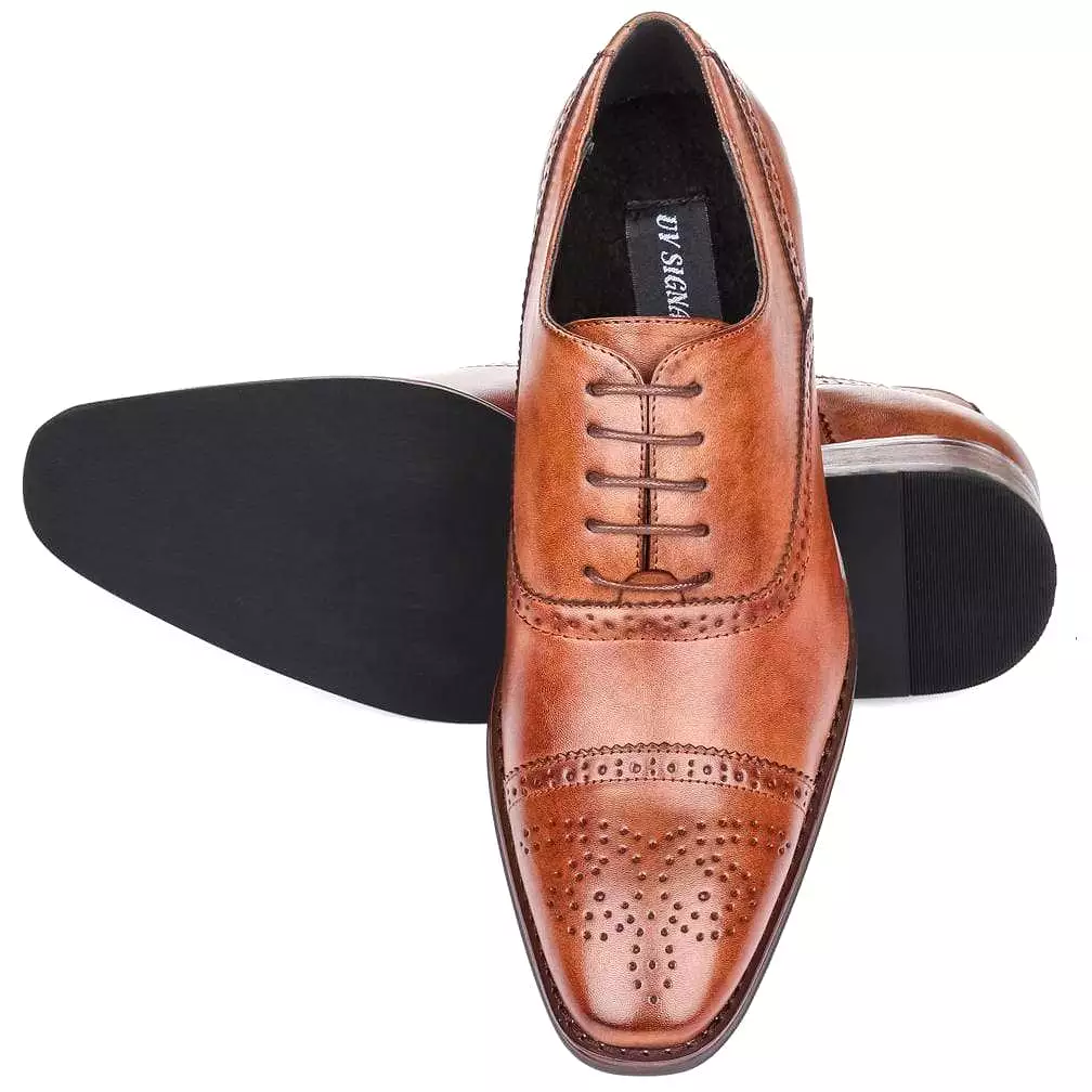 Signature Men's Brogue Cap Toe Dress Shoes