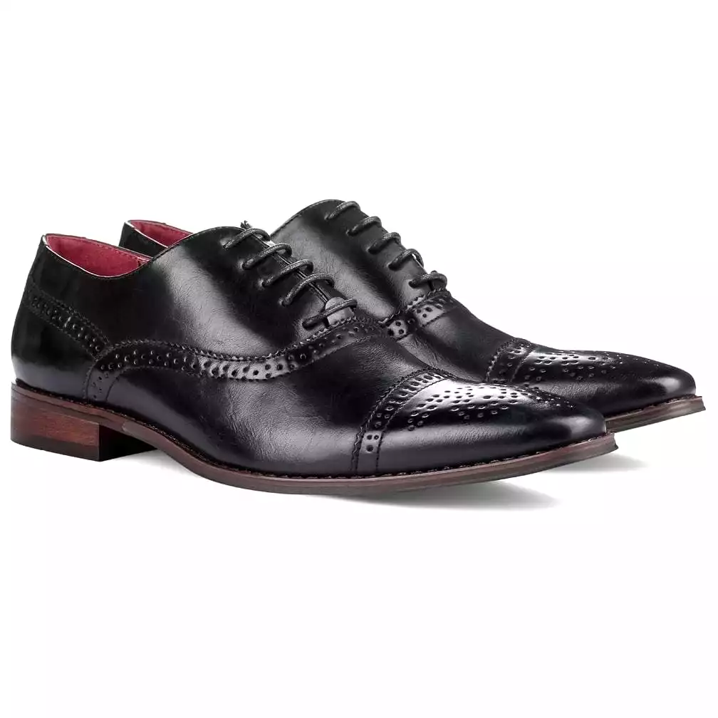 Signature Men's Brogue Cap Toe Dress Shoes