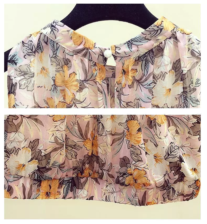 Sleeveless Chiffon Floral Top