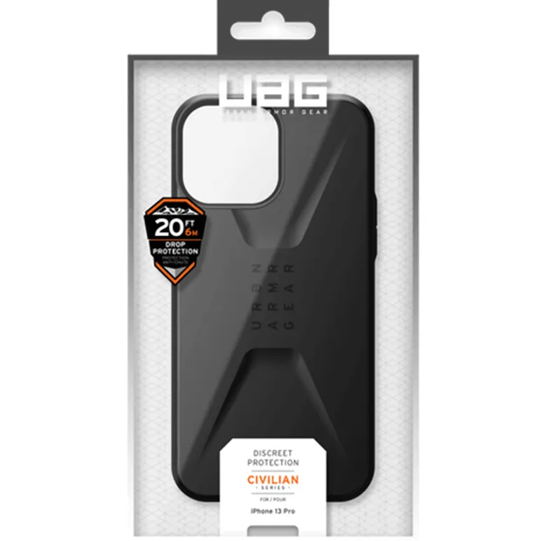 UAG Urban Armor Gear Civilian Series Protective Case iPhone 13 Pro 6.1 Black Orange