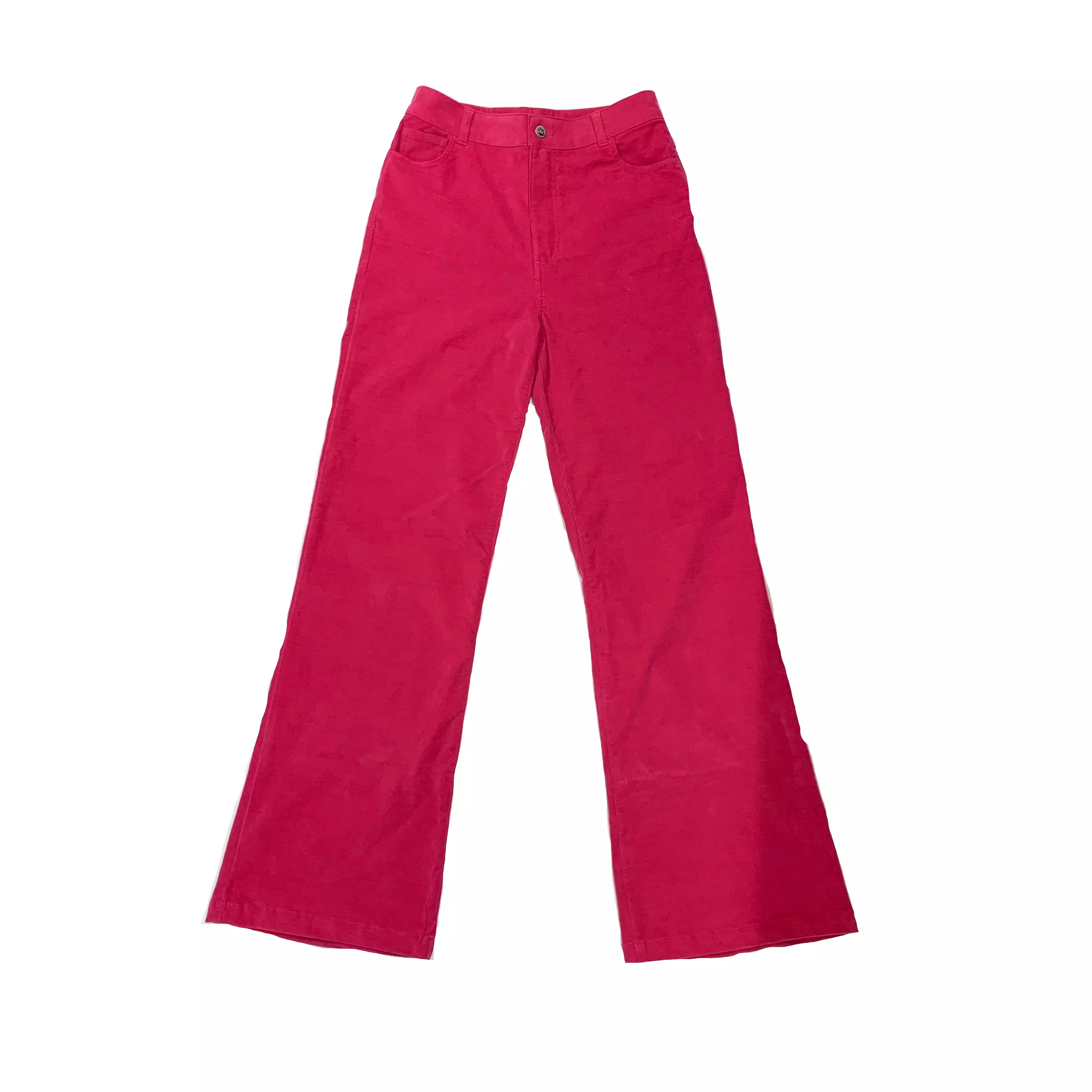 VELVET FLARED TROUSER PINK