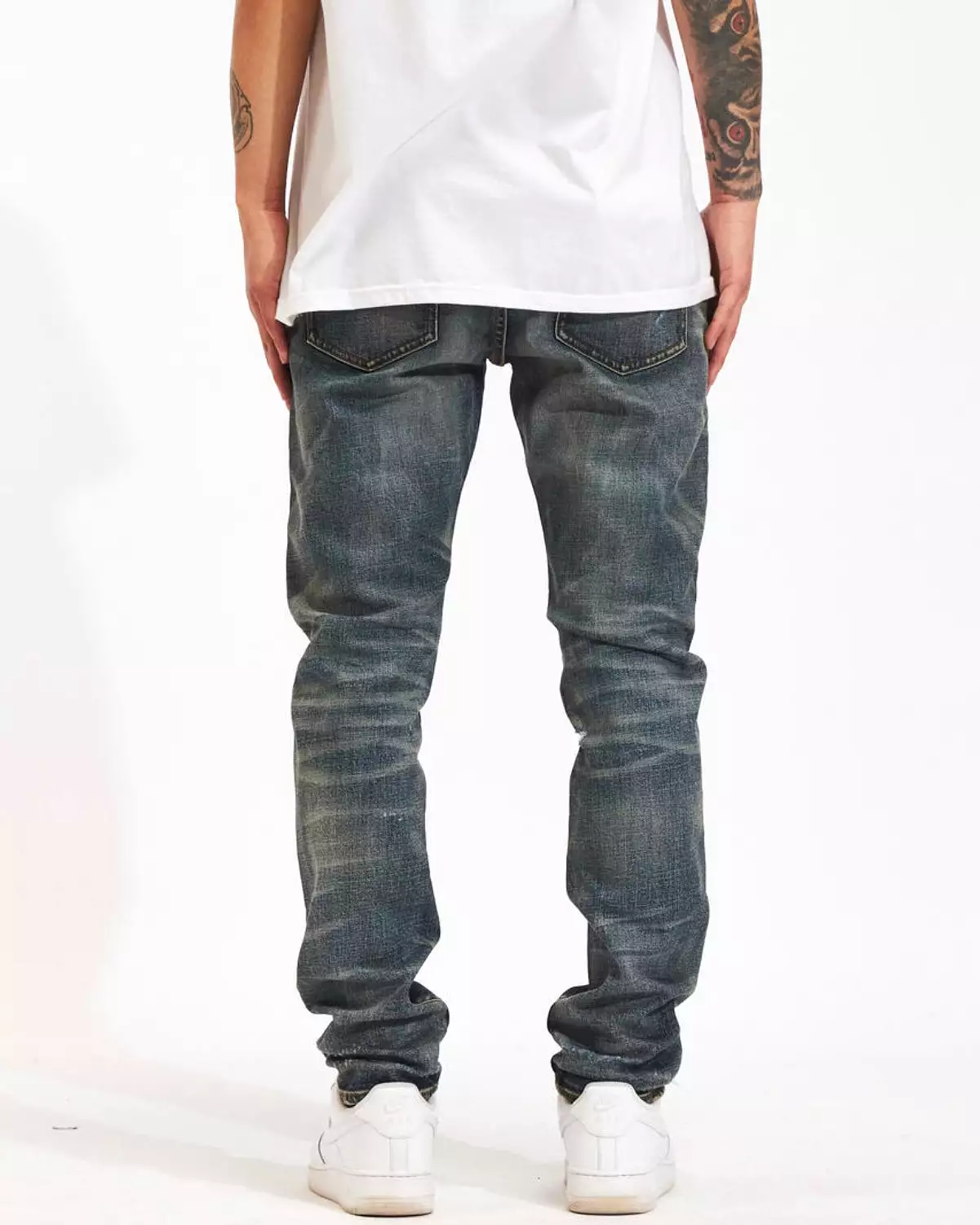 Washed Knee Ripped Denim