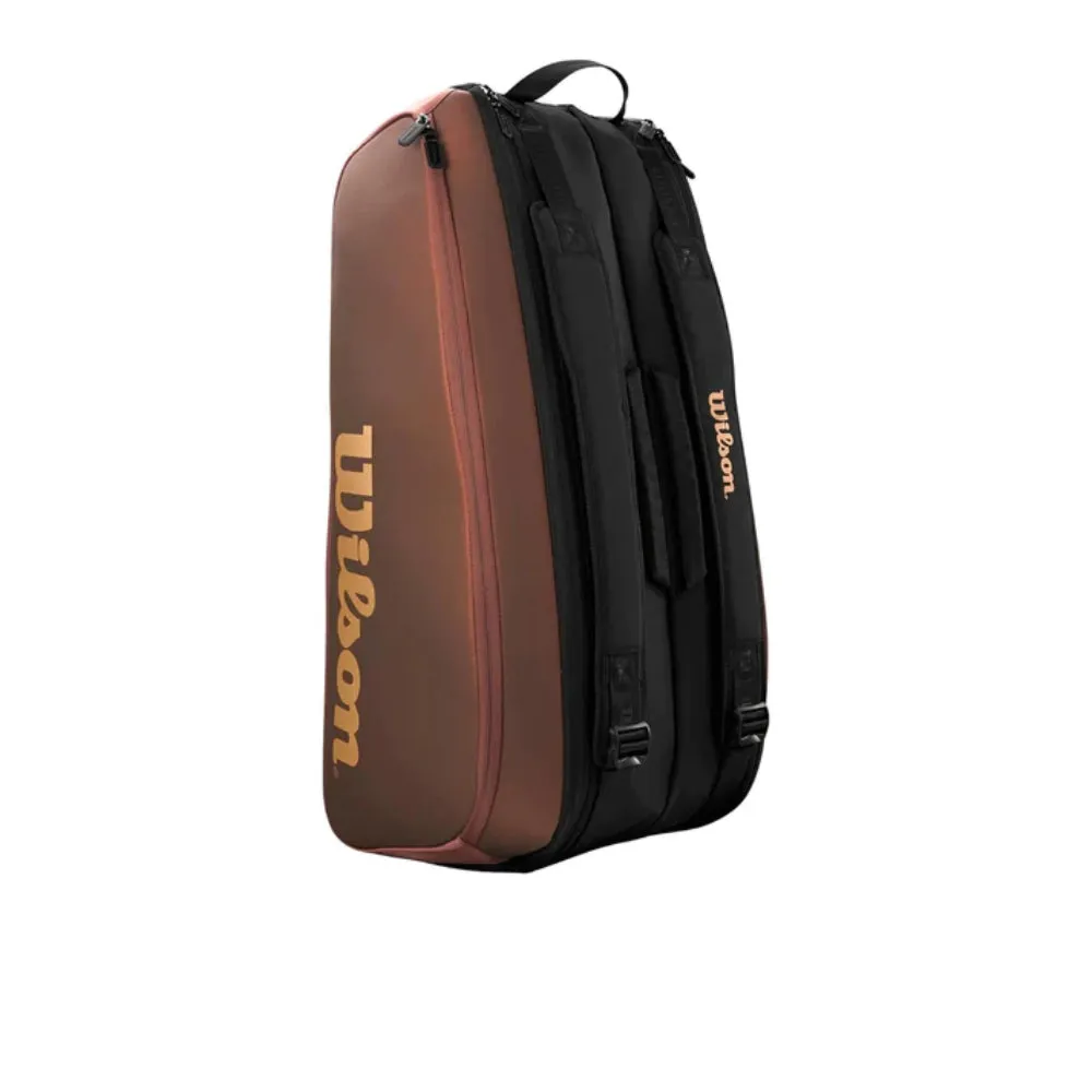 WILSON Super Tour Pro Staff V14 15R Tennis Kit Bag (Black/Brown)