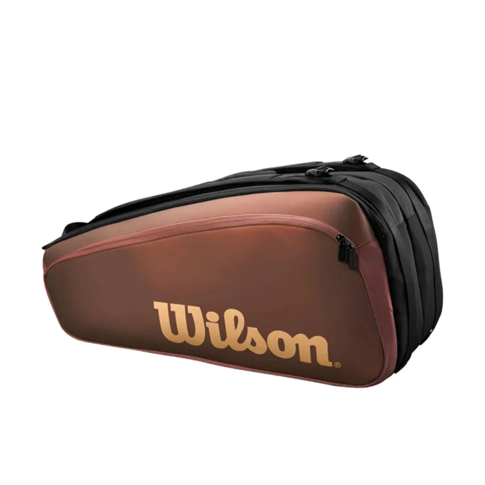 WILSON Super Tour Pro Staff V14 15R Tennis Kit Bag (Black/Brown)