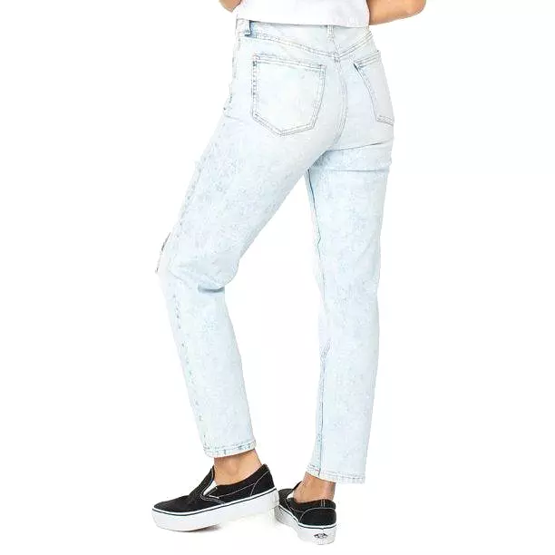 Women's junior high rise denim ripped jeans