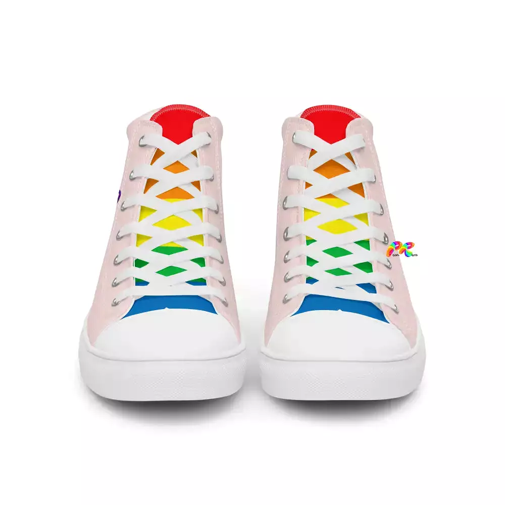 Women's Pink Pride High Canvas Top Shoes