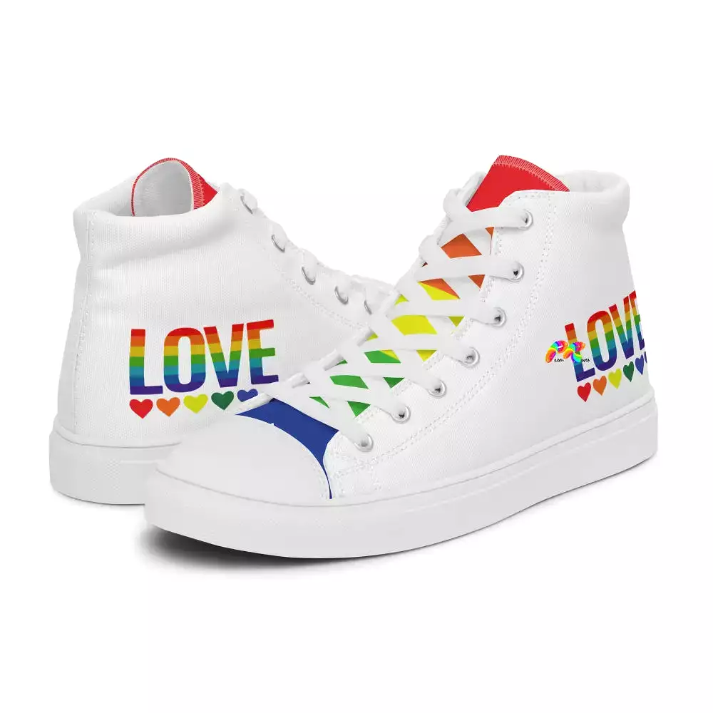 Women’s White High Top Canvas Pride Shoes