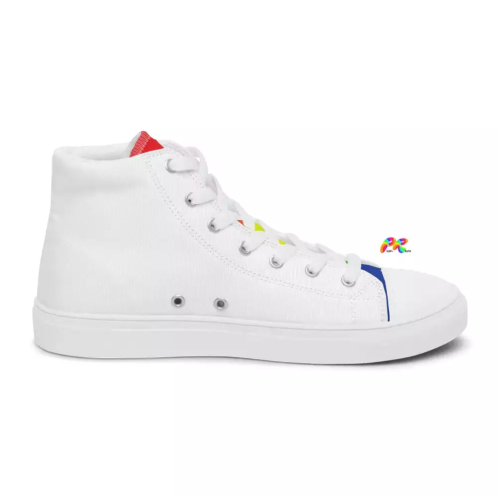 Women’s White High Top Canvas Pride Shoes