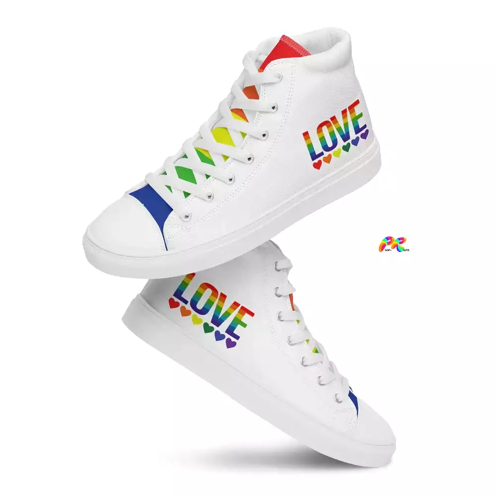 Women’s White High Top Canvas Pride Shoes