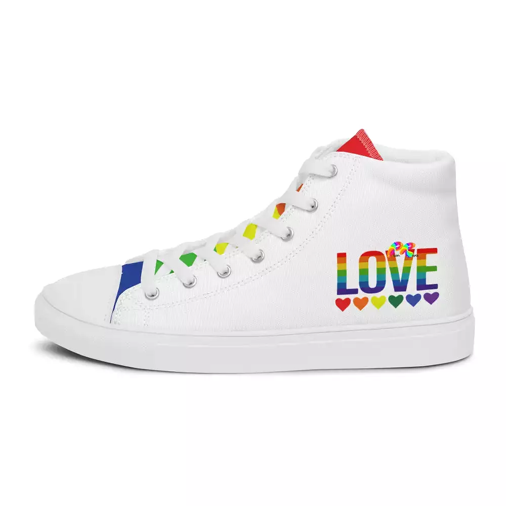 Women’s White High Top Canvas Pride Shoes