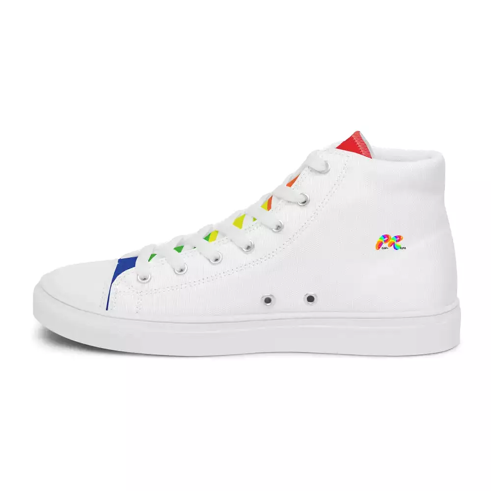 Women’s White High Top Canvas Pride Shoes