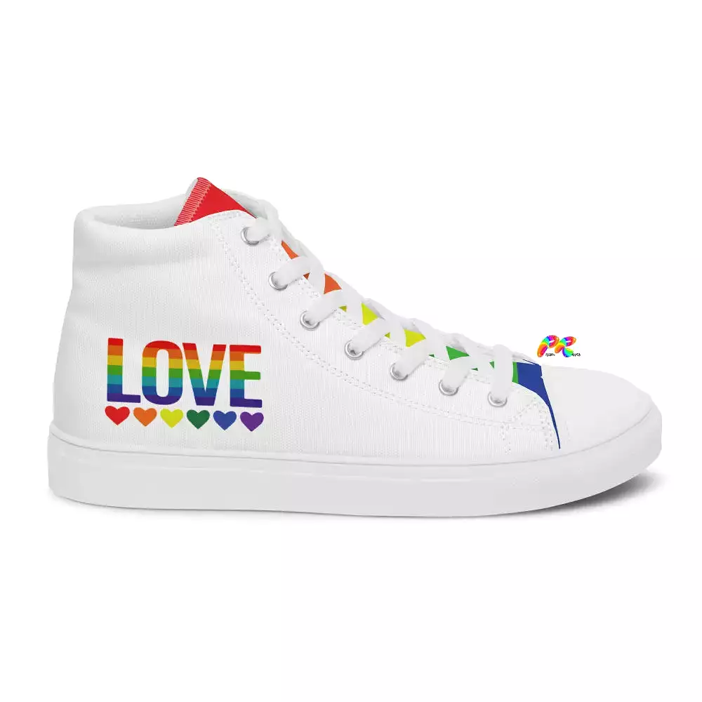 Women’s White High Top Canvas Pride Shoes